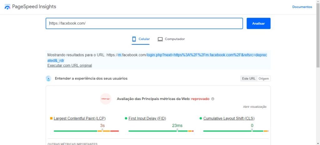 Google PageSpeed Insights.