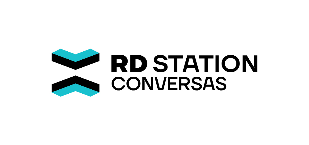 Logotipo do RD Conversas com ícone em azul e preto, representando a solução de atendimento e conversas da RD Station.